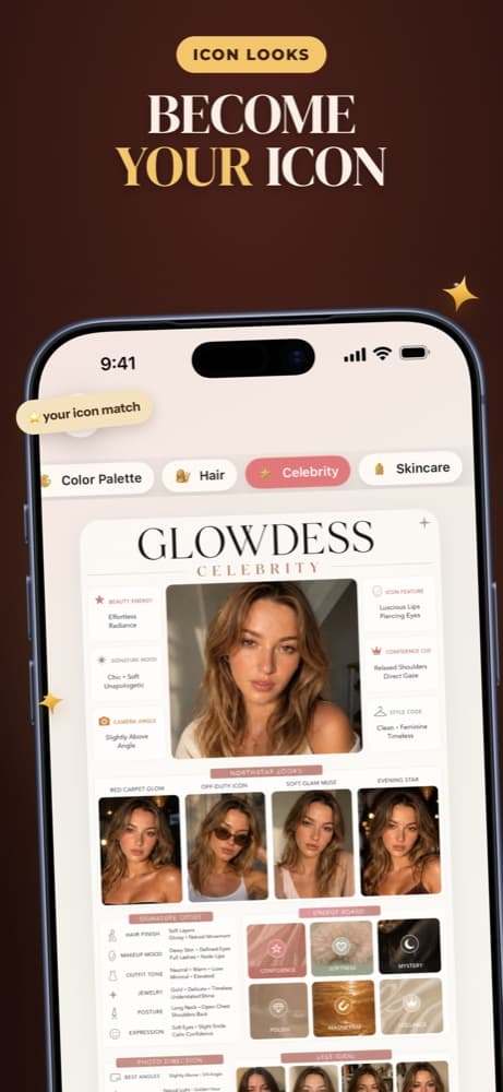 Celebrity match vision board — become your icon